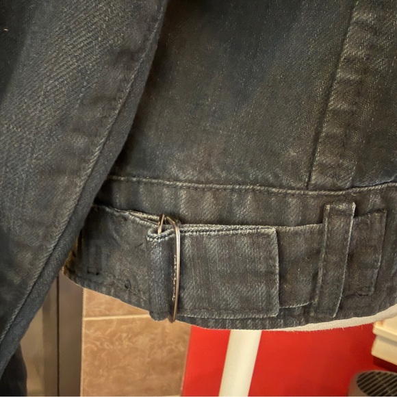 Calvin Klein Jeans Dark Blue Jean Moto Jacket - Picture 9 of 13